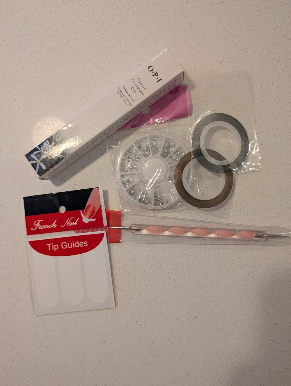 2/$12⭐ Nail Art Starter Kit with Rhinestones, Dotting Tool & Tip Guides